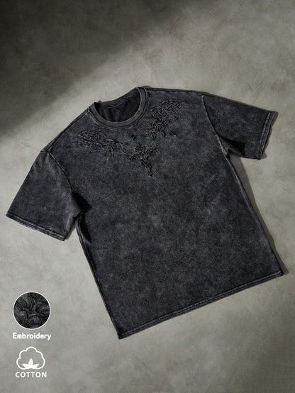 Men'S Street Dark Street Embroidery Dark Cross Distressed