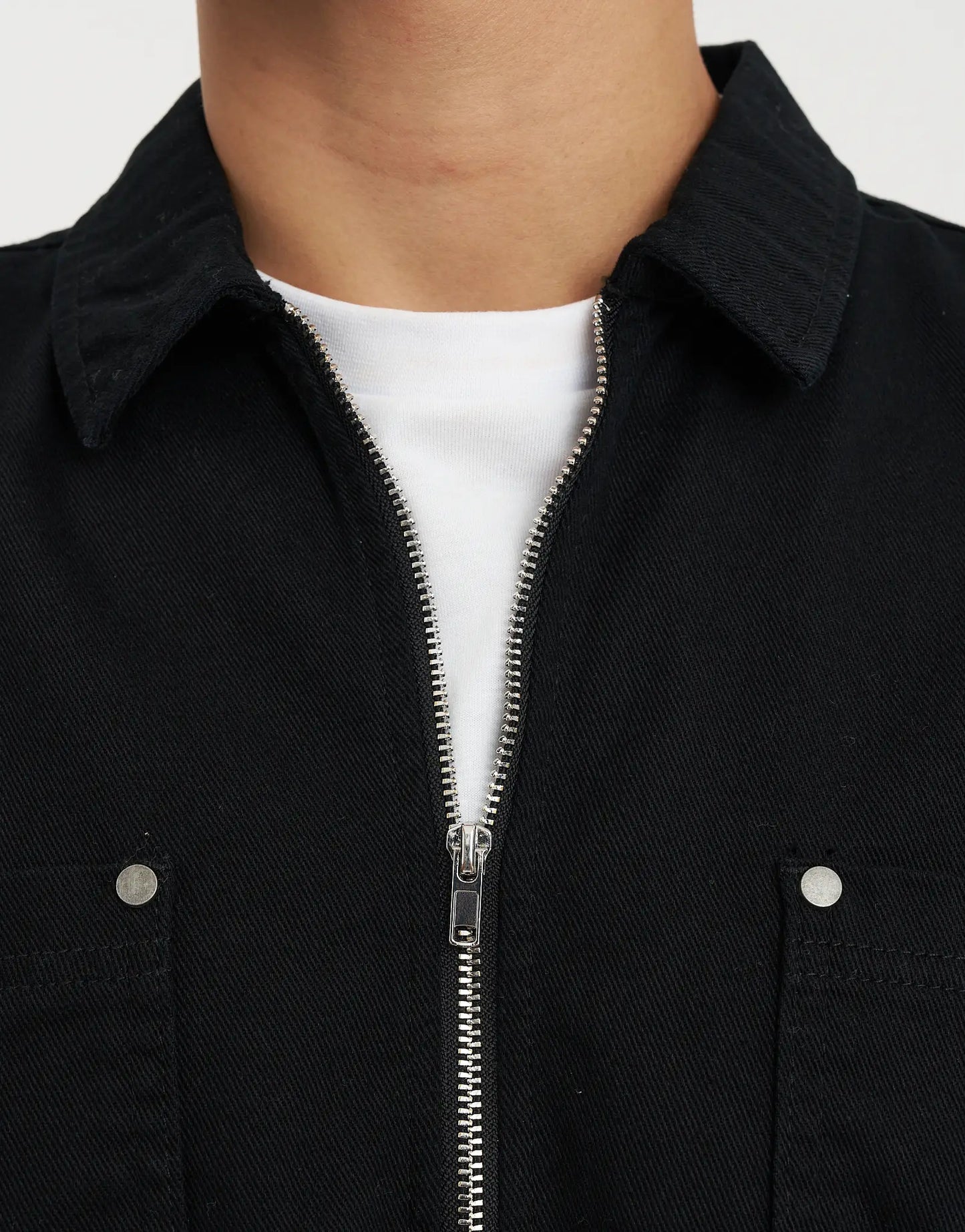 Zip UP Shirt with Puff Print