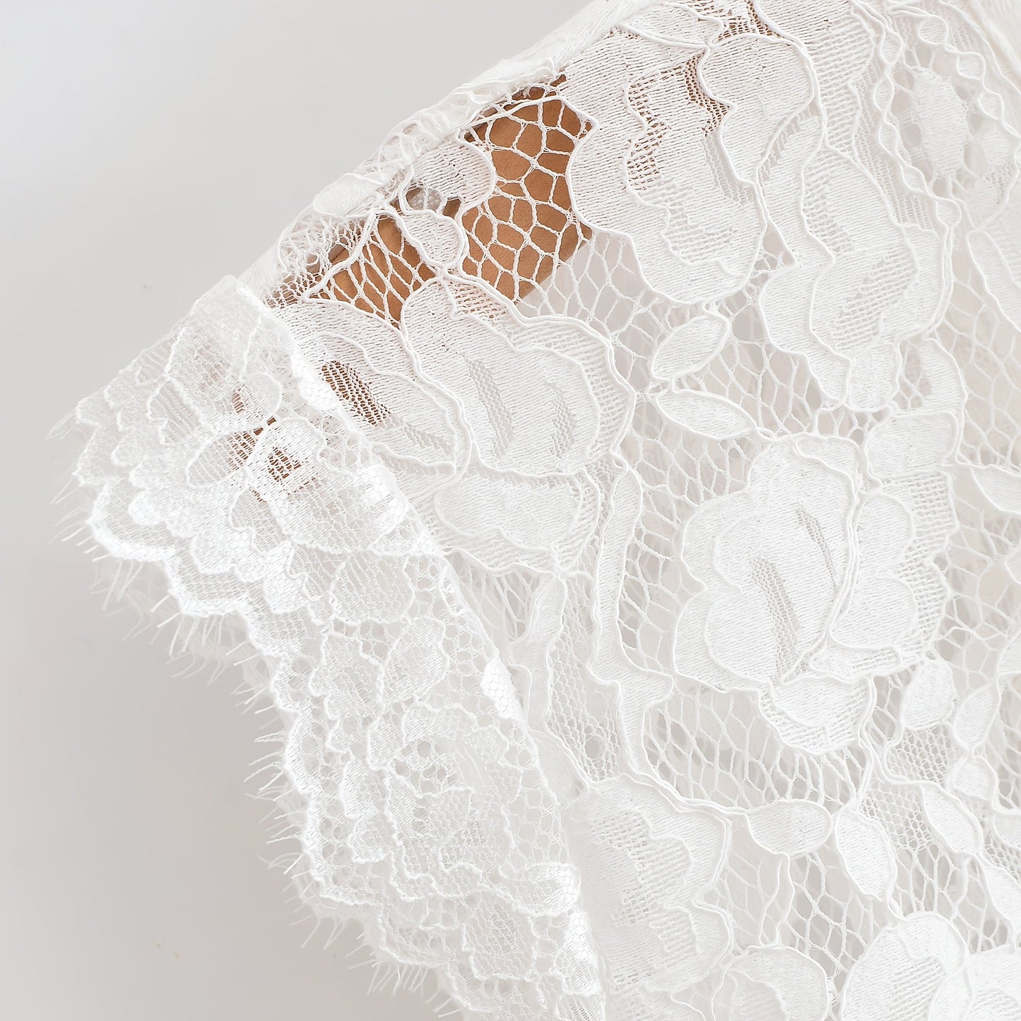 Collar Hollow-Out Sheer Design Slim-Fit