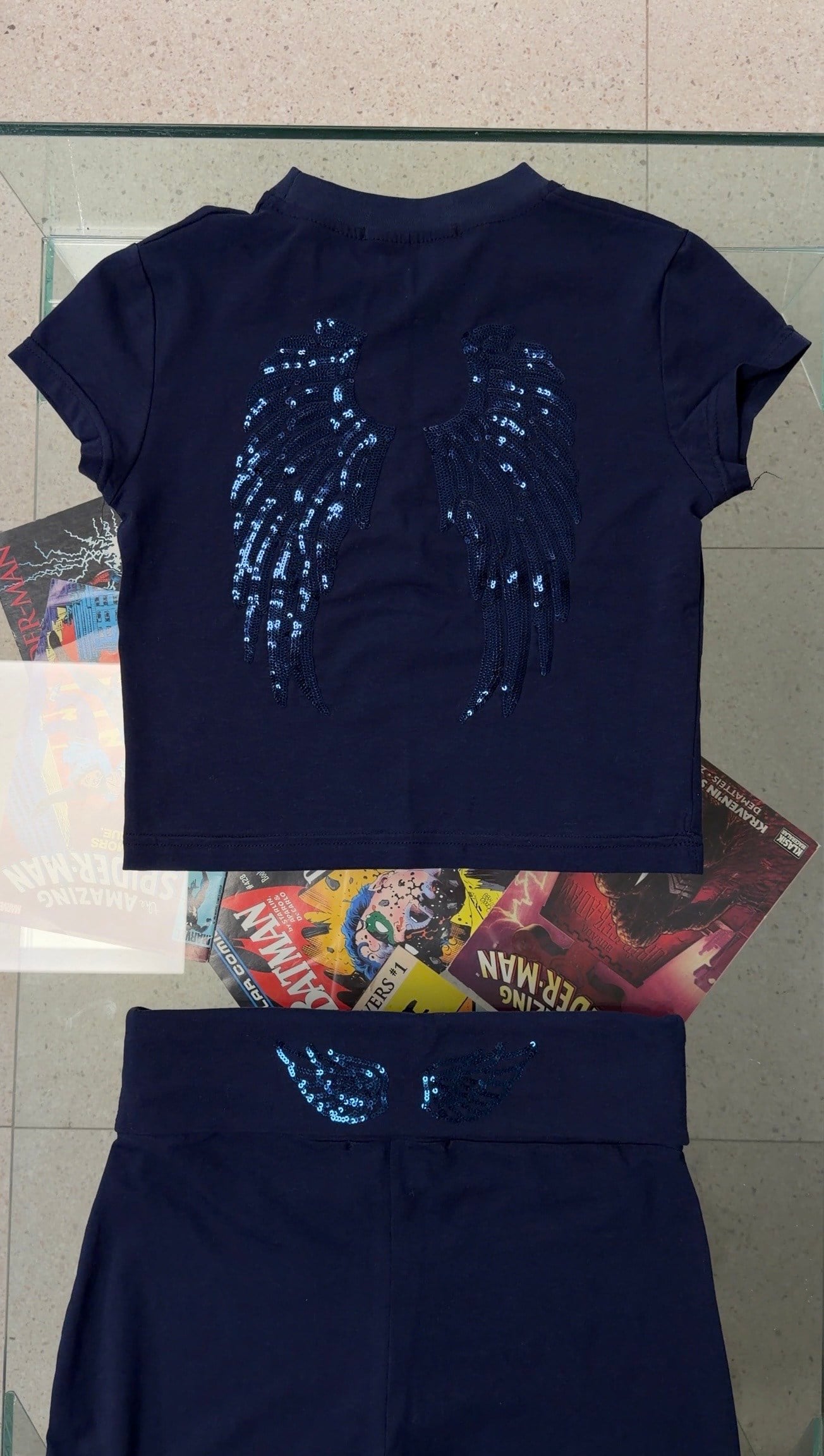 Angel crop T-shirt (Navy)