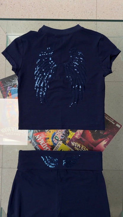 Angel crop T-shirt (Navy)