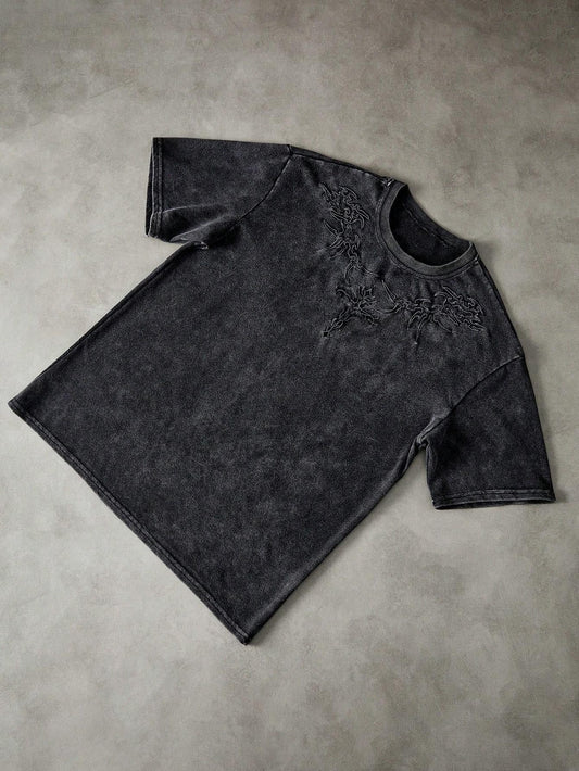 Men'S Street Dark Street Embroidery Dark Cross Distressed
