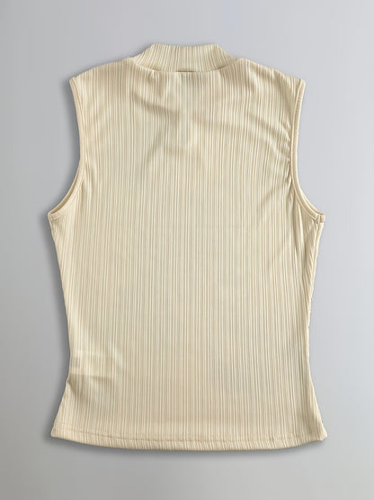 New Chinese-Style Mandarin Collar with Button Placket sleeveless top