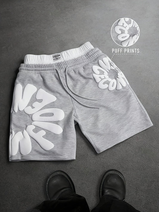 Men's Casual Shorts, Featuring Trendy Foam Print Design. Vintage-inspired Casual Style