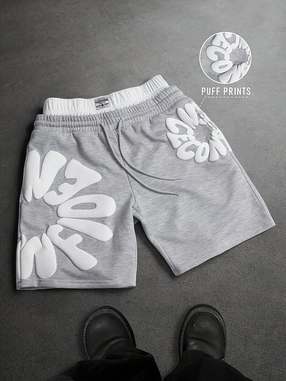 Men's Casual Shorts, Featuring Trendy Foam Print Design. Vintage-inspired Casual Style