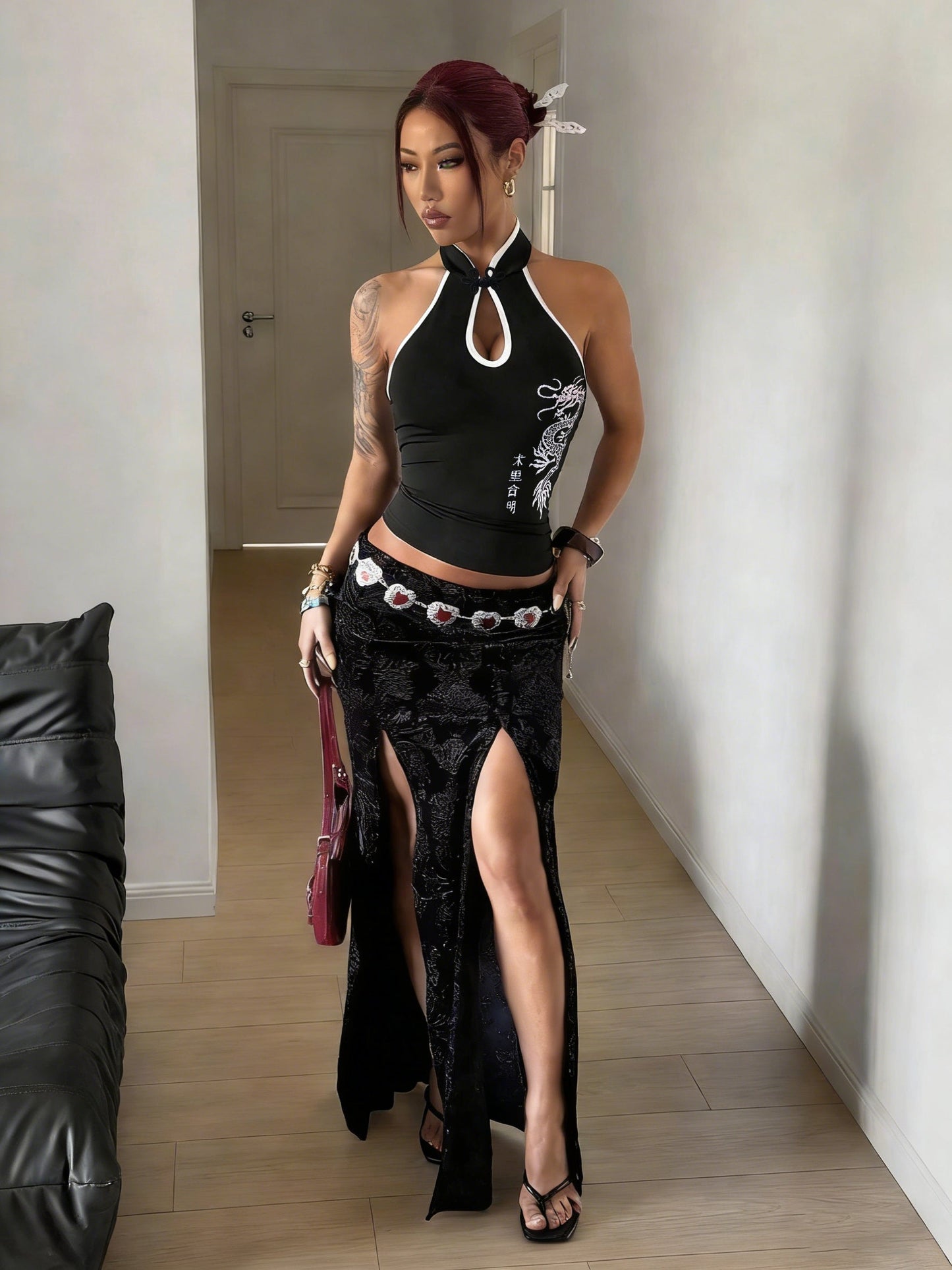 Unique Vintage Style Chinese-Inspired Slim-Fit Waist-Defining Sleeveless Vest