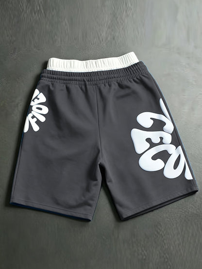 Men's Casual Shorts, Featuring Trendy Foam Print Design. Vintage-inspired Casual Style